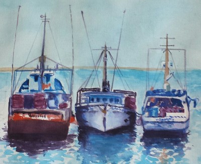 Three Resting for Tomorrow's Catch